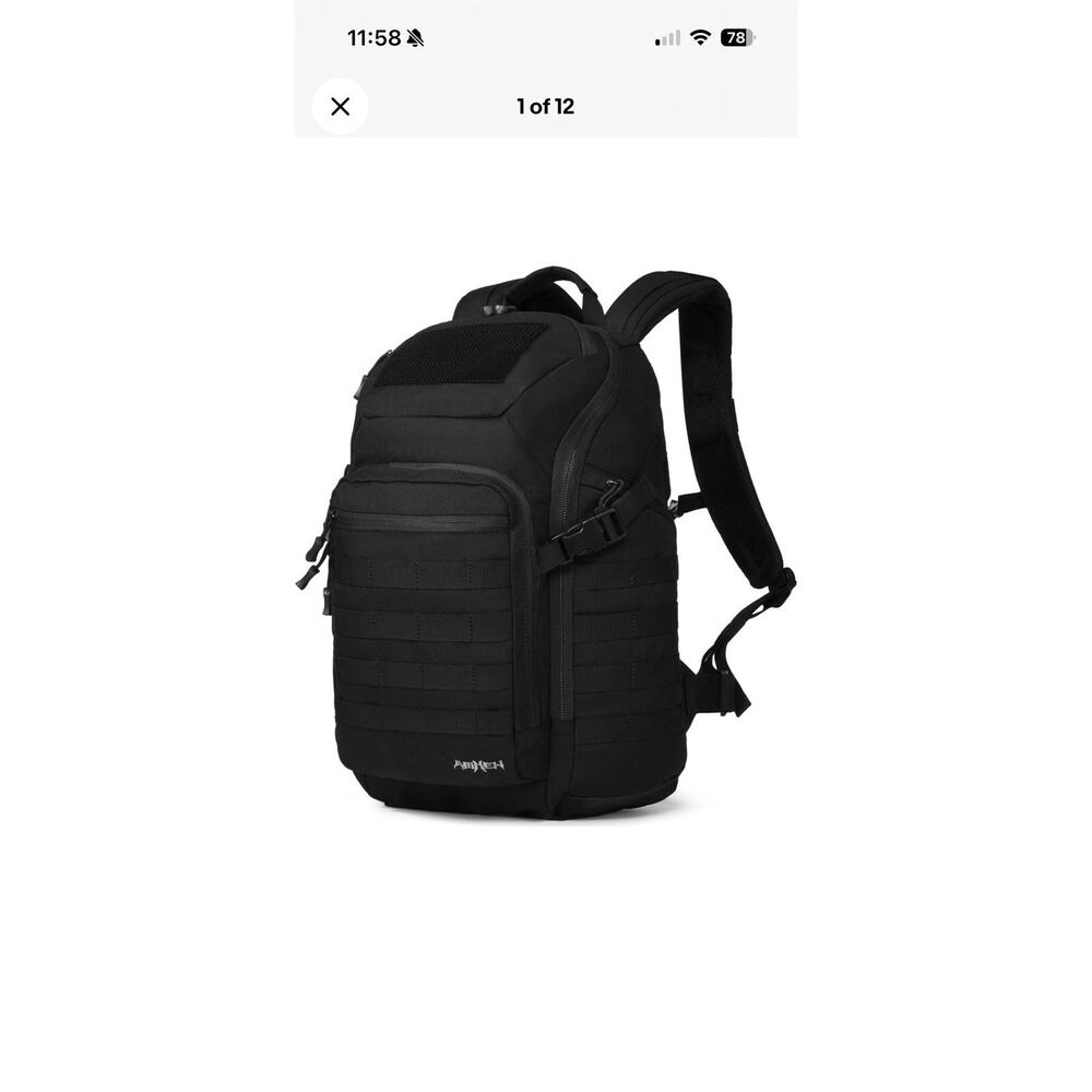 Amheh 32L 1050D Tactical Backpack - 17" Laptop Suspended Protection, Rugged A1